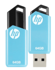 HP MEMORIA USB 64GB V150W NEGRO/AZUL 2.0