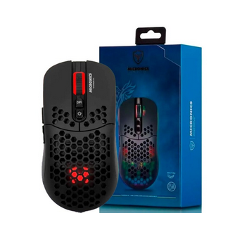 MICRONICS MOUSE GAMER WARRIOR GM828RX WIFI RECARGABLE RGB 7B 1600DPI