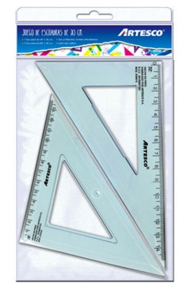 ARTESCO JUEGO ESCUADRA MILIMETRO 30CM X 2 REGLAS