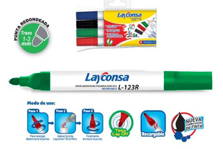 LAYCONSA PLUMON ACRILICO RECARGABLE  L-123R VERDE