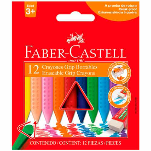 FABER CASTELL CRAYONES X 12 DELGADO GRIP