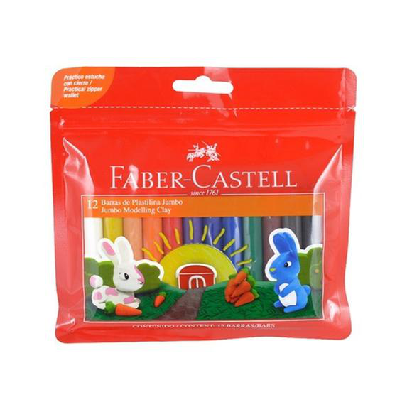 FABER CASTELL PLASTILINA JUMBO X 12