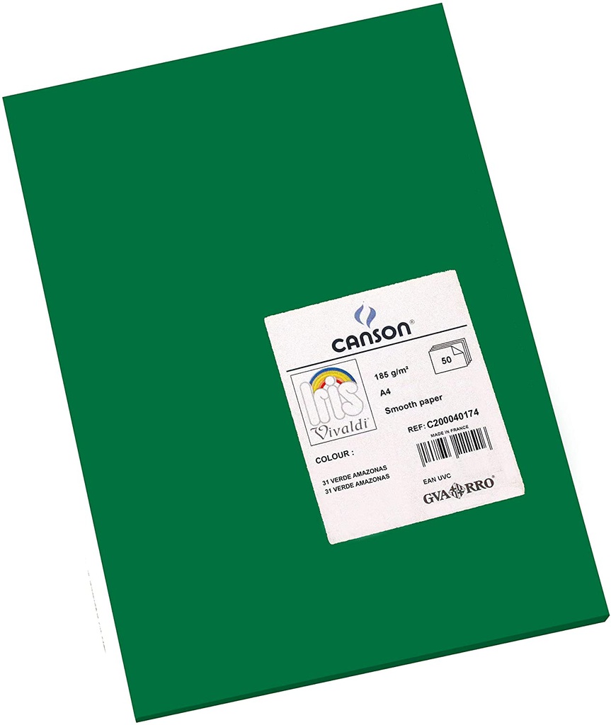 CARTULINA CANSON VERDE OSCURO 150G 50x65