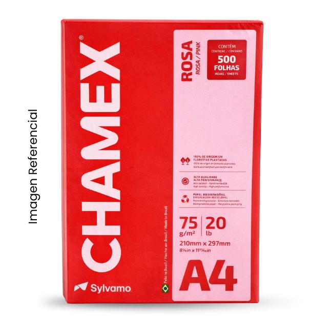 CHAMEX BOND A4 75GR 1/2MLL ROSADO