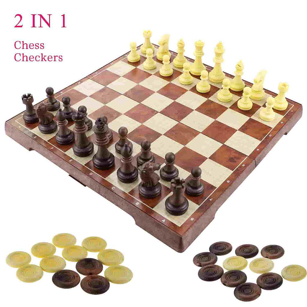 AJEDREZ EN CAJA 2X1 CHESS N CHECKERS