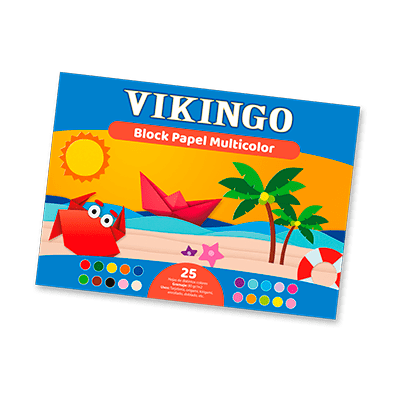 VIKINGO BLOCK PAPEL ARCO IRIS A4 25HOJAS