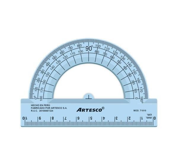 ARTESCO TRANSPORTADOR 180GRADOS X10 CM
