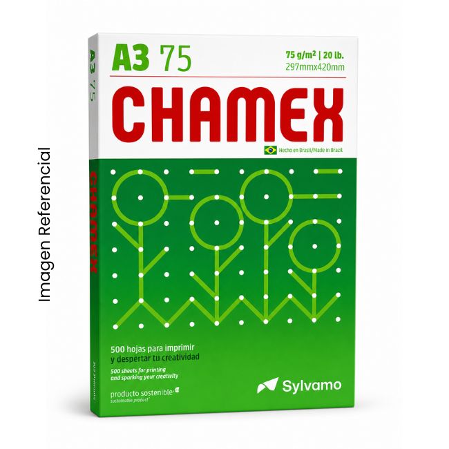 CHAMEX PAPEL BOND A3 75GR 1/2MLL FOTOCOPIA