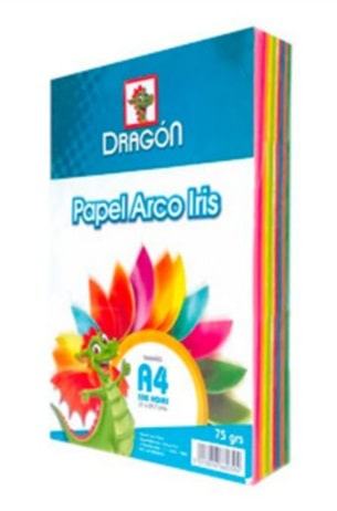 DRAGON PAPEL ARCO IRIS 75GR A4 1/2 MLL