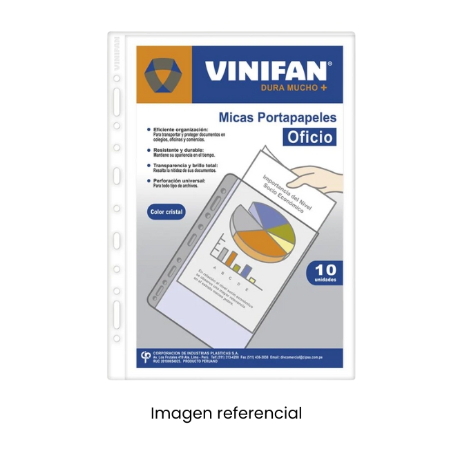 VINIFAN MICA PORTAPAPEL OFICIO PQTX10