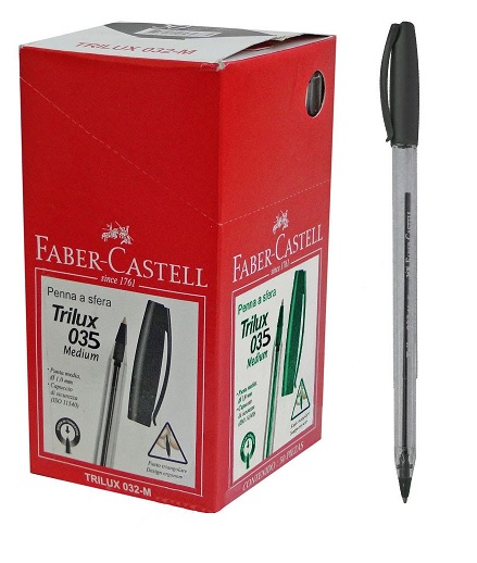 FABER CASTELL LAPICERO 035 TRILUX NEGRO CAJA X 50 UND