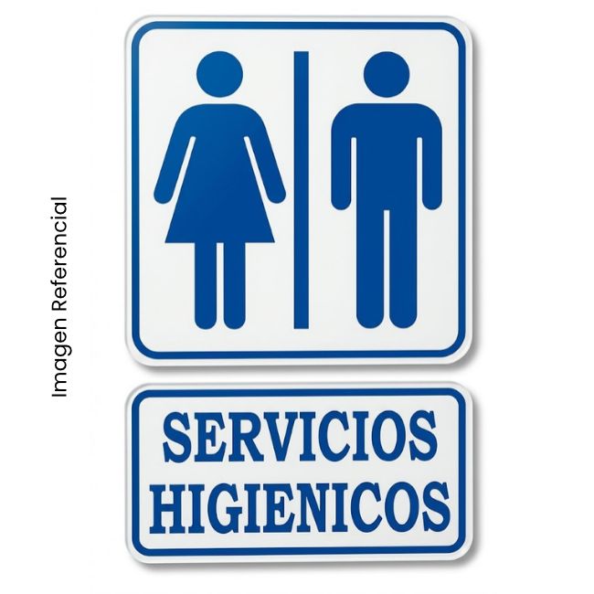 SEÑAL ADHESIVA SERVICIOS HIGIENICOS A4