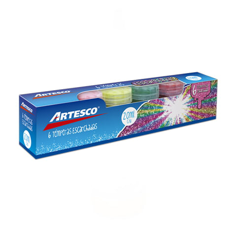 ARTESCO TEMPERA ESCARCHADA SET X6 20ML