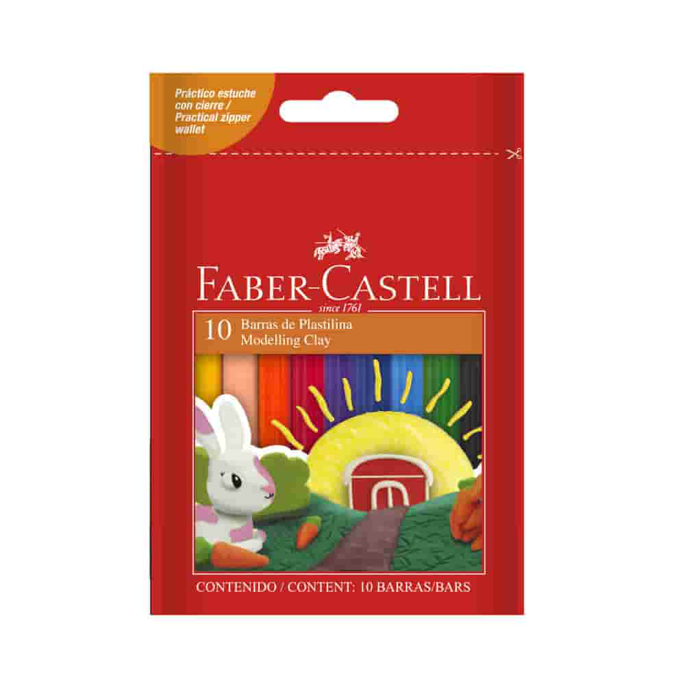 FABER CASTELL PLASTILINA DELGADO X 10