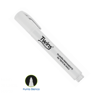 TWINS MARCADOR PERMANENTE DE TINTA BLANCA 1MM AR-01732