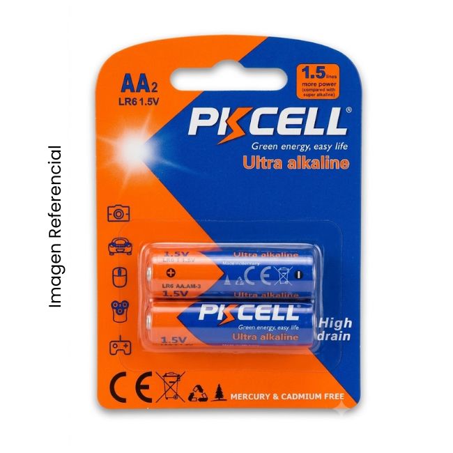 PKCELL PILA ALCALINA AA 1.5V 2UNI