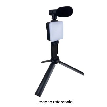KIT DE GRABACIÓN TRIPODE + LUZ + MICROFONO AY49T