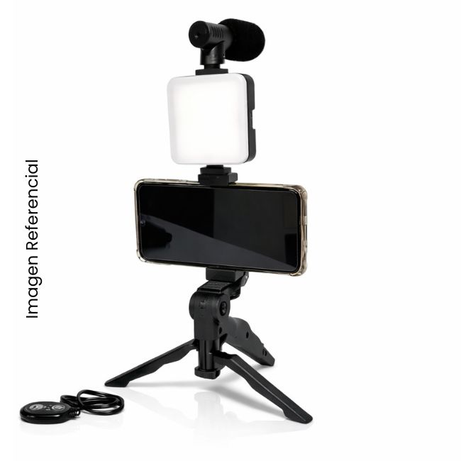 KIT DE GRABACIÓN TRIPODE + LUZ + MICROFONO AY49T