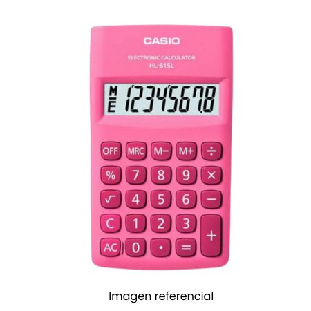 CASIO CALCULADORA BOLSILLO HL-815 PK ROSADO