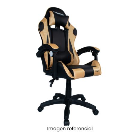 KEEGAN EXTINGTION SILLA GAMER DORADO + NEGRO INCLINACION 115°