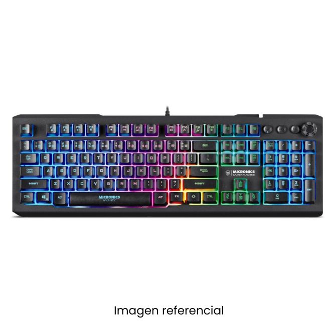 MICRONICS TECLADO GAMER AVANTY BLACK K710 RAINBOW