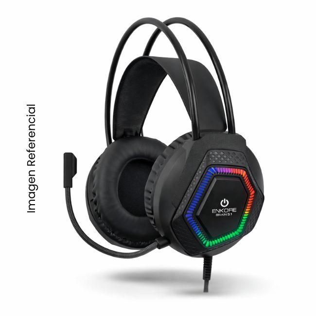 ENKORE AUDIFONO GAMER BRAIN 5.1 EKHG1009U USB RAINBOW CON MICRÓFONO