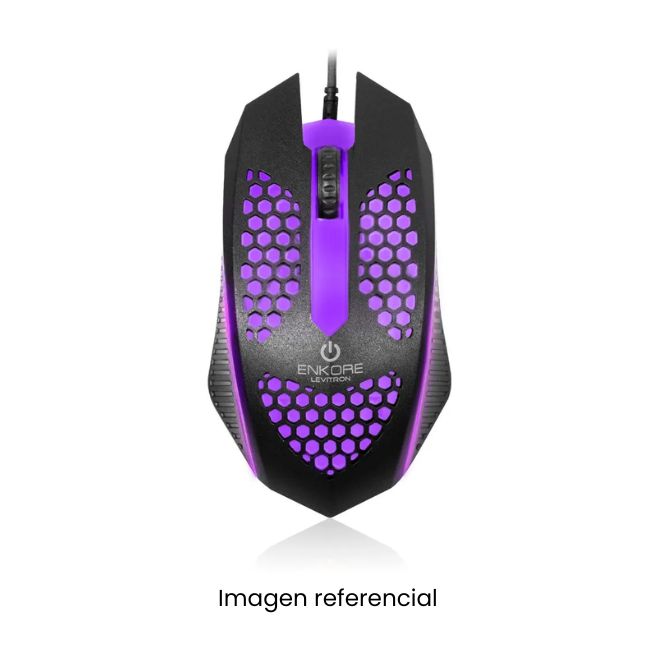 ENKORE MOUSE GAMER LEVITRON BLACK EKM107 USB CABLEADO NEGRO