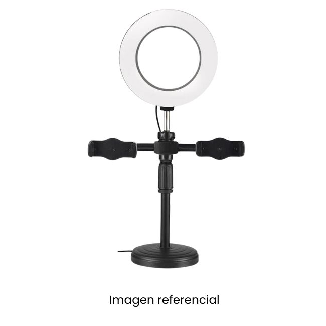 SOPORTE CON ARO LED CON DOS HOLDERS