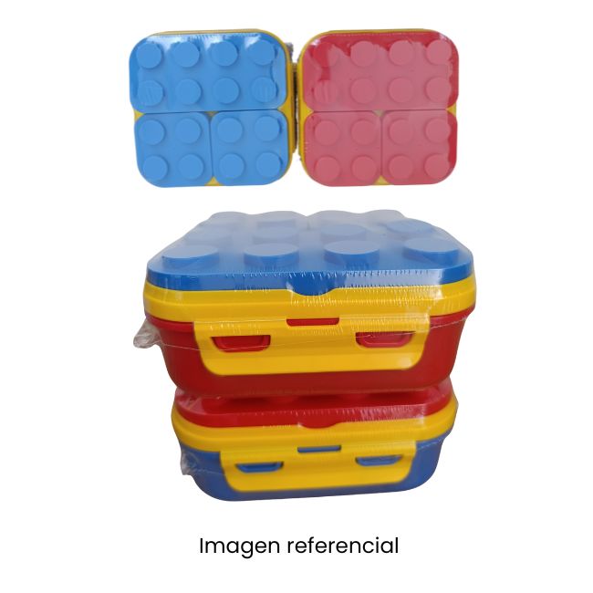 PLASTIHOGAR TAPER CUADRADO C/DIVICIONES LEGO 1LT