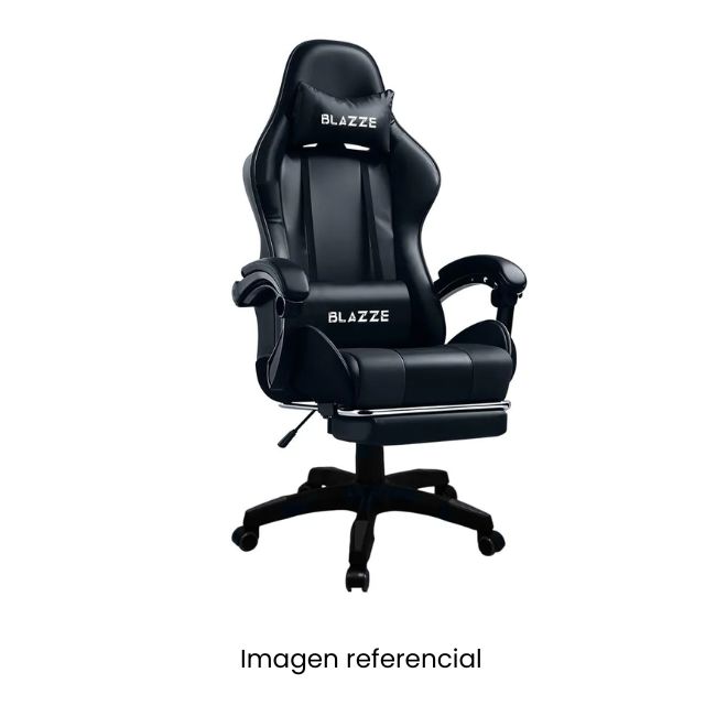BLAZZE SILLA GAMER LOOT NEGRO RECLINABLE 90 -135° CON REPOSAPIES