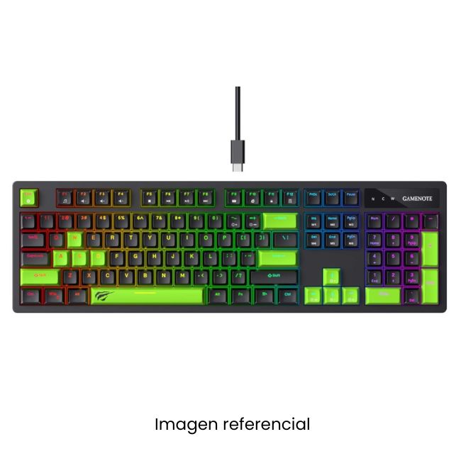 HAVIT TECLADO GAMER MECANICO KB893L-SP RGB BACKLITE NEGRO VERDE