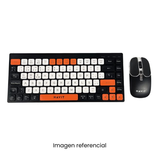 HAVIT KIT TECLADO MOUSE OFFICE INALAMBRICO KB831WB-SP BK/WH/OR 94KEYS