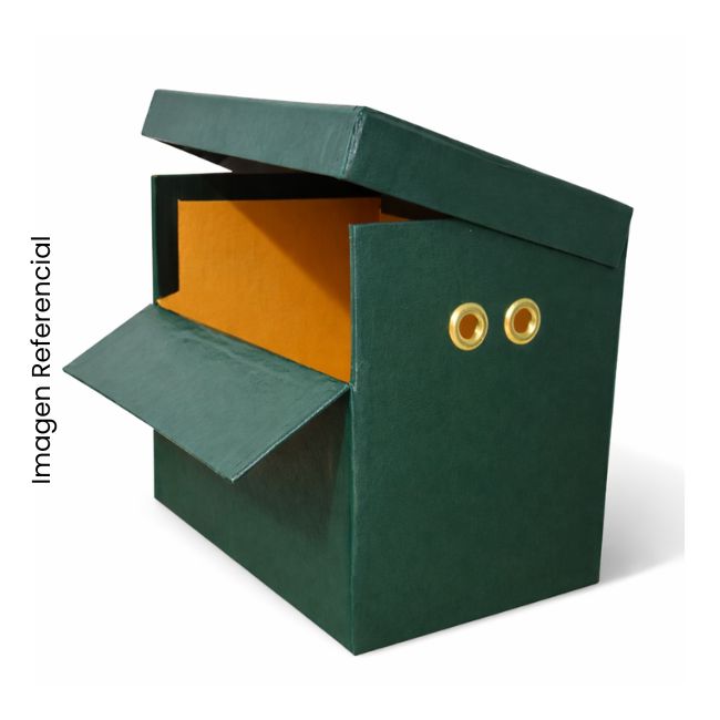 CAJA ARCHIVERA DE CARTON PRENSADO VERDE 25x34x34cm