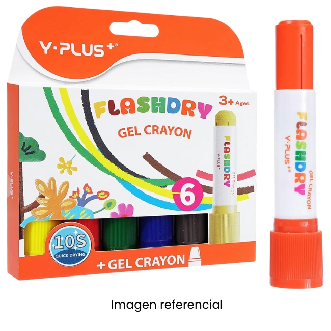 Y-PLUS CRAYONES DE GEL FLASHDRY X6