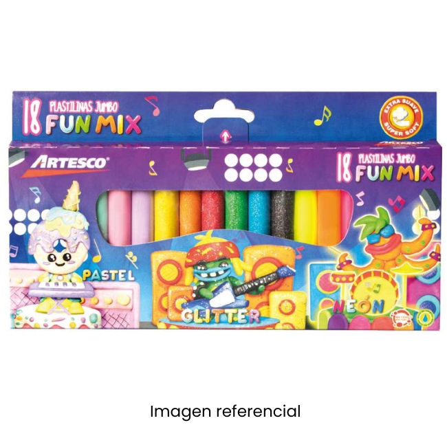 ARTESCO PLASTILINA JUMBO DELUXE X18