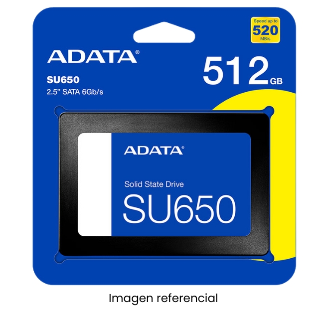 ADATA DISCO SOLIDO SSD 512GB SU650 SATAIII 2.5PULG 520MB 450MB