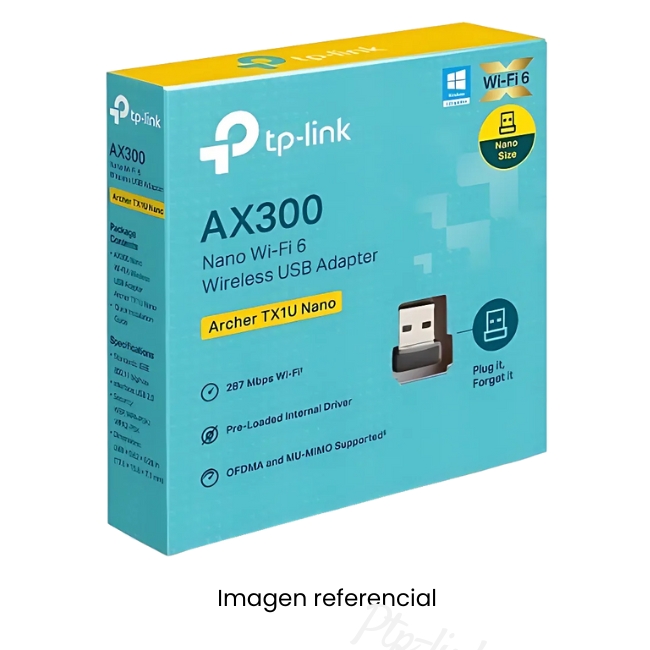 TP-LINK ADAPTADOR USB WIFI ARCHER TX1U NANO AX300 287MB 2.4GHZ ANTENA 