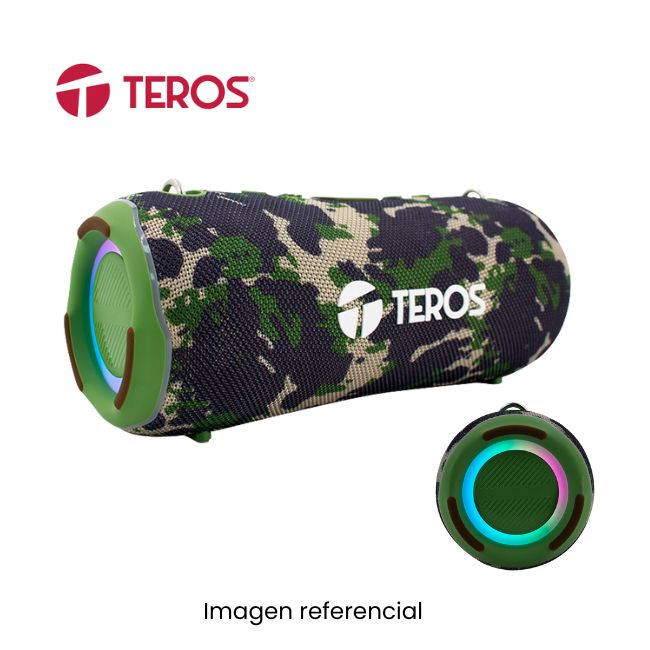 TEROS PARLANTE BLUETOOTH TE6046G 40W FM USB MSD TWS TIPO-C CAMUFLAJE