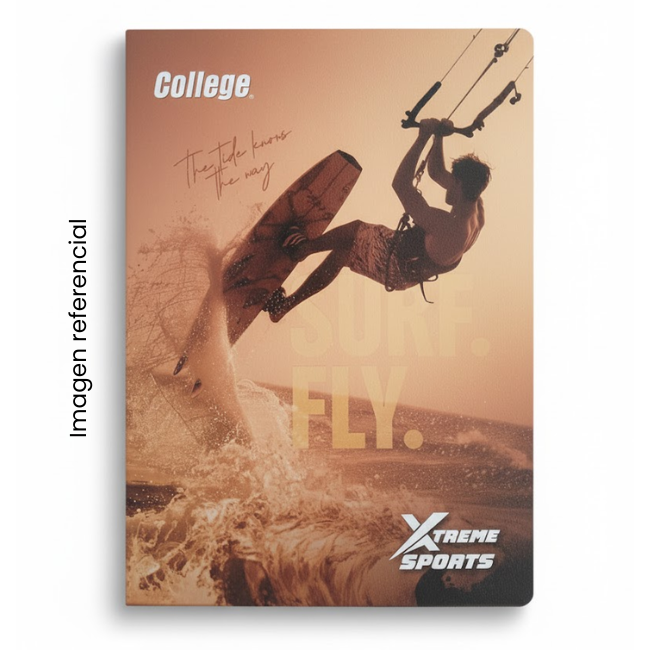 COLLEGE CUADERNO A4 CUADRICULADO XTREME SPORTS 80 HOJAS