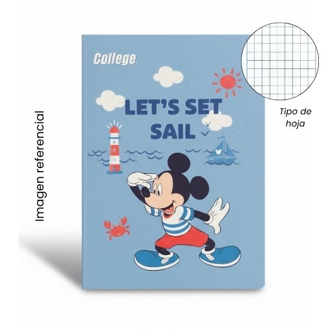 COLLEGE CUADERNO A4 2X2 DISNEY JUNIOR 80 HOJAS