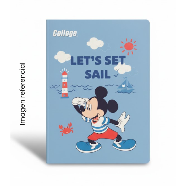 COLLEGE CUADERNO A4 CUADRIMAX 2X2 MICKEY JUNIOR 80 HOJAS