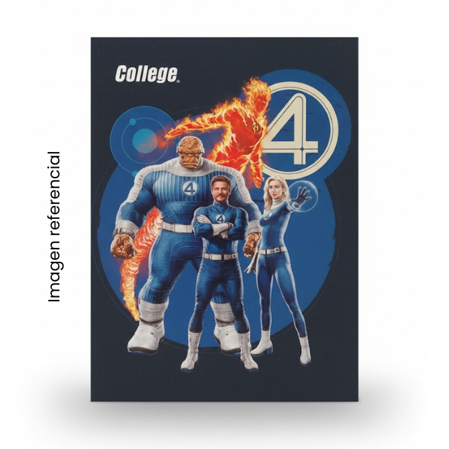 COLLEGE CUADERNO A4 TRIPLE REGLON MARVEL 4 FANTASTICOS 80 HOJAS