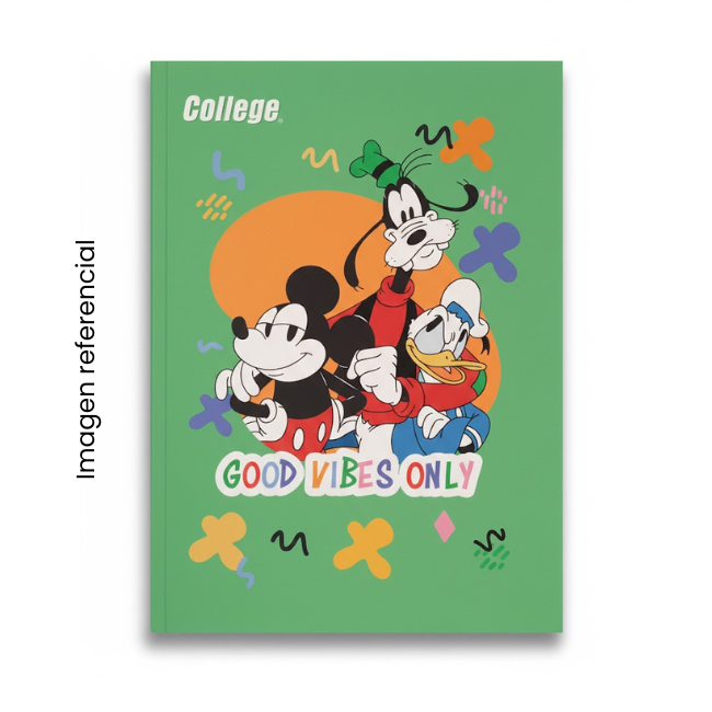 COLLEGE CUADERNO A4 TRIPLE RAYA MAX MICKEY JUNIOR 80 HOJAS