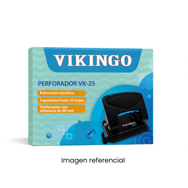 VIKINGO PERFORADOR VK-25 PARA 25 HOJAS - NEGRO