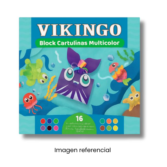 VIKINGO BLOCK CARTULINA MULTICOLOR 150GR 24x31.5CM 16 HOJAS