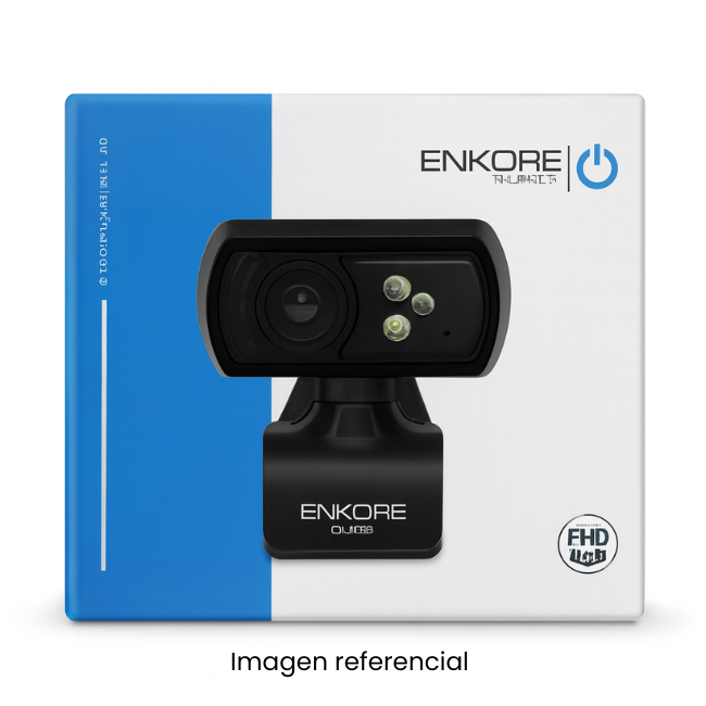 ENKORE CAMARA WEB CAM WC103FHD 1080P LENTE 2P2G PLUG&PLAY NEGRO
