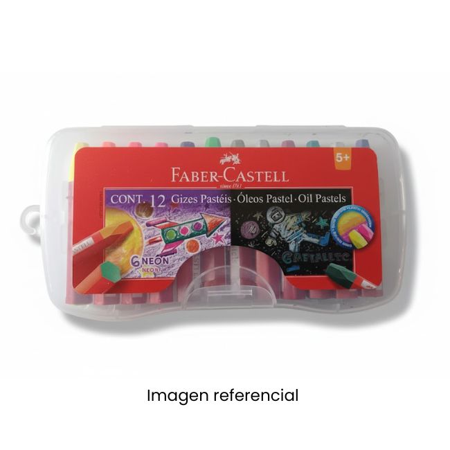 FABER CASTELL OLEO PASTEL X12 NEON/METALICO ESTUCHE RIGIDO
