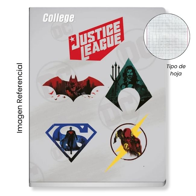 COLLEGE CUADERNO A4 CUADRICULADO DC COMICS A26