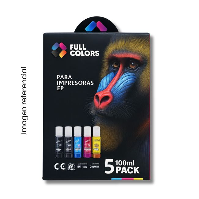 FULLCOLORS TINTA PACK FC-501 (504/544) 2NEGRO + 1CYAN + 1MAGENTA + 1 YELLOW 100ML PARA EPSON