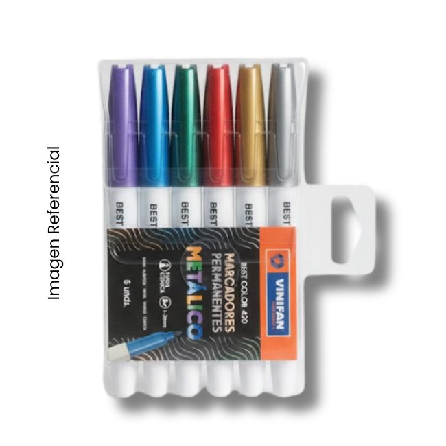 VINIFAN PLUMON BEST COLOR 420 METALICO ESTUCHE X6